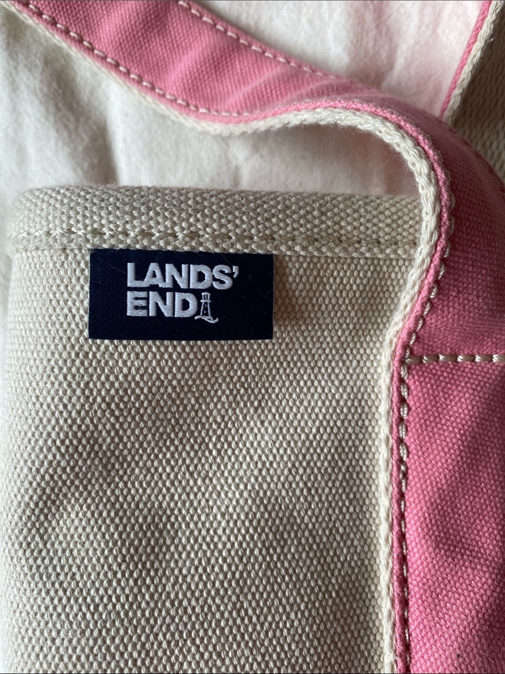 Lands' End medium tote long handles zip top - Picture 2 of 10